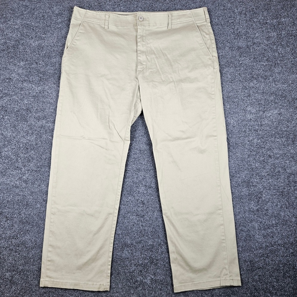 Lee Extreme Comfort Straight Fit Pants Men's 42x30 Beige Khaki Chino Stretch